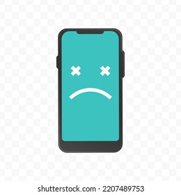 Vector illustration of broken smartphone icon sign and symbol. colored icons for website design .Simple design on transparent background (PNG).