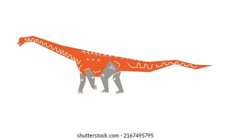 vector illustration with a brontosaur 