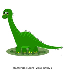 Vector illustration of a brontosaurus with a clean and minimalist design. Perfect for educational materials, kids' books, posters, and dinosaur-themed projects. Fully scalable without quality loss