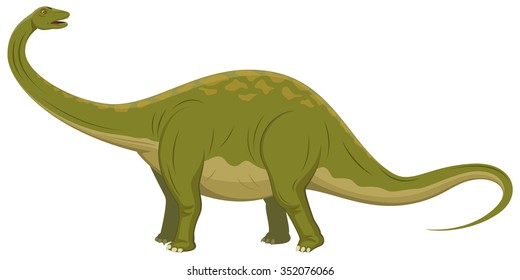 Vector Illustration Of A Brontosaurus Dinosaur.