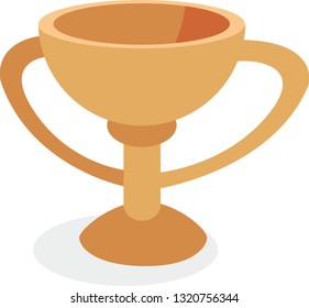 Vector illustration of bronze thropy isolated on white background
