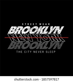 Vector illustration Brooklyn NEW YORK Typography  t-shirt graphics  poster  banner  flyer  postcard