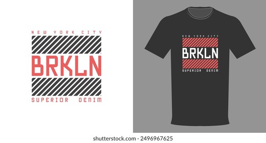 Vector illustration. BROOKLYN NEW YORK SUPERIOR logo t-shirt.Retro fashion t-shirt design. Original Athletic Department. College league typography print