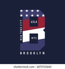 Vektorgrafik Brooklyn Typografie T-Shirt Grafik Poster Banner Flyer Postkarte