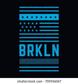 Vector illustration. Brooklyn. Vintage design. Grunge background. Typography, t-shirt graphics, print, poster, banner, postcard.
