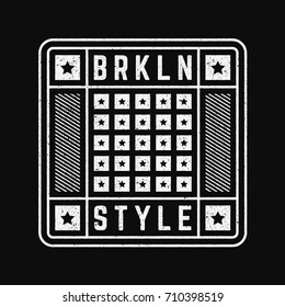 Vector illustration. Brooklyn. Vintage design. Grunge background. Typography, t-shirt graphics, print, poster, banner, postcard.