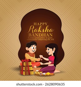 Ilustração vetorial de irmão e irmã para feliz raksha bandhan cartão de celebração