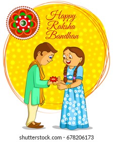 Vector illustration of brother sister in raksha bandhan