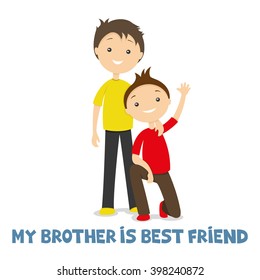 Vector illustration. Brothers.