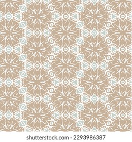 Vektorgrafik des braunen abstrakten Mandala oder der Ikat Textur Nahtlose Muster für Bildschirmhintergrund.
