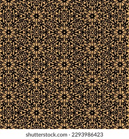 Ilustración vectorial del Resumen Marrón Mandala o Ikat Texture Patrón sin inconvenientes para fondo de papel tapiz.
