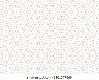 Vector Illustration of Brown Abstract Mandala or Ikat Texture Seamless Pattern for Wallpaper Background.
