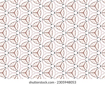 Vector Illustration of Brown Abstract Mandala or Ikat Texture Seamless Pattern for Wallpaper Background.
