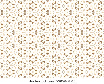 Vector Illustration of Brown Abstract Mandala or Ikat Texture Seamless Pattern for Wallpaper Background.
