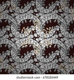 Vector illustration. Brown background. Colored mandalas element.