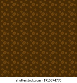 vector illustration brown background pattern coffee beans with infinite designs