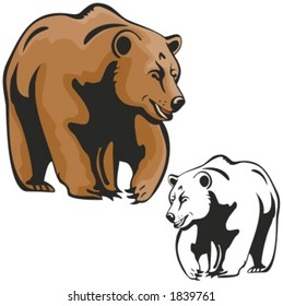 Vector illustration of a brown bear.