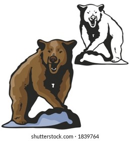 Vector illustration of a brown bear.