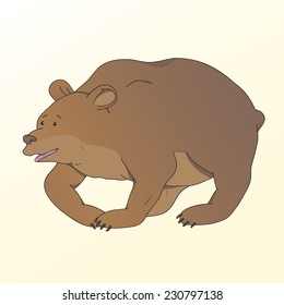 Vector illustration of brown bear