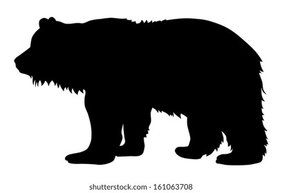 Vector illustration of brown bear silhouette