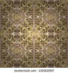 Vector. Illustration in brown beige colors. Vector cute seamless pattern background. Classical luxury old fashioned damask ornament, royal victorian seamless texture for wallpapers, textile, wrapping.