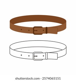 Vector Illustration of a Brown Belt on a White Background