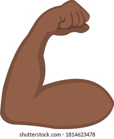 Ilustración vectorial de un emoticono bicep marrón