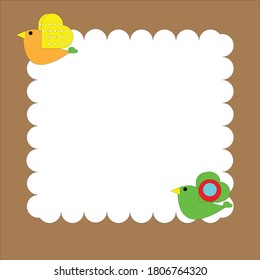 Vector illustration of a brown bird greeting card design