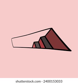 vector illustration of brown and black basement stairs on a white background