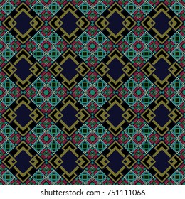 Vector illustration. Brown, black and blue abstract background painted geometry shine and layer element seamless pattern.