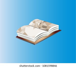 
Vector Illustration Brown Book on Blue Background