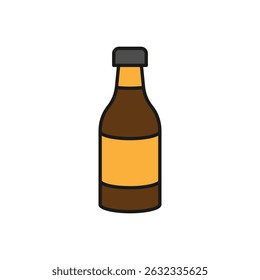 Vector illustration of a brown bottle on a white background