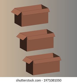 Vector Illustration brown box on gray background.