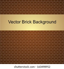 Vector illustration of brown brick wall background