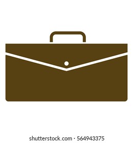 Vector Illustration with Brown Briefcase Icon
