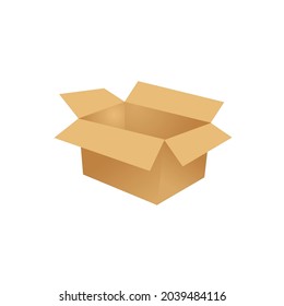 Vector illustration of brown cardboard box isolated on white background