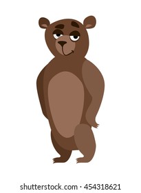 vector illustration brown cartoon bear on a white background