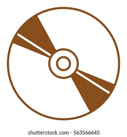 Ilustración vectorial con icono de CD marrón
