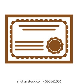 Ilustración vectorial con icono de certificado marrón
