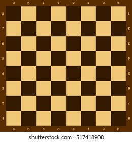 Vector illustration of brown chessboard. 