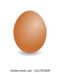 Vector illustration of brown chicken egg with shadow on black background.