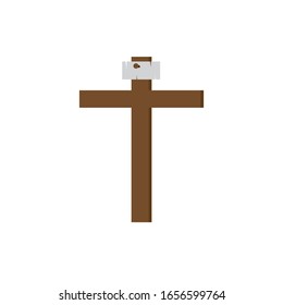 vector illustration of brown christian cross.