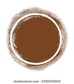 Vector illustration of brown circle brush stroke isolated on white background.