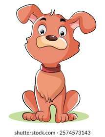 Vector illustration brown colored dog animal