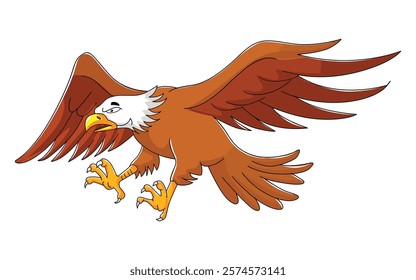 Vector illustration brown colored eagle bird