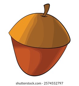 Vector illustration brown colour fresh is acorn