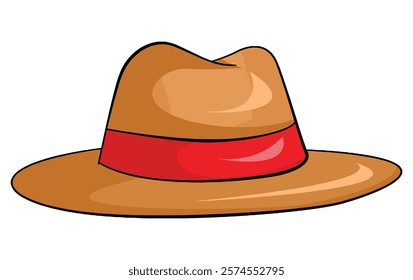 Vector illustration brown colour hat cartoon