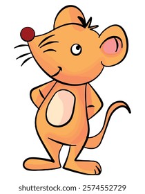 Vector illustration brown colour rat cartoon