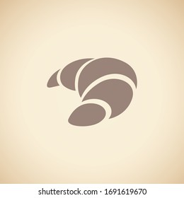 Vector Illustration of Brown Croissant Icon isolated on a Beige Background