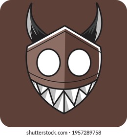 Vector illustration of brown devil head perfect for t shirt and logo product.